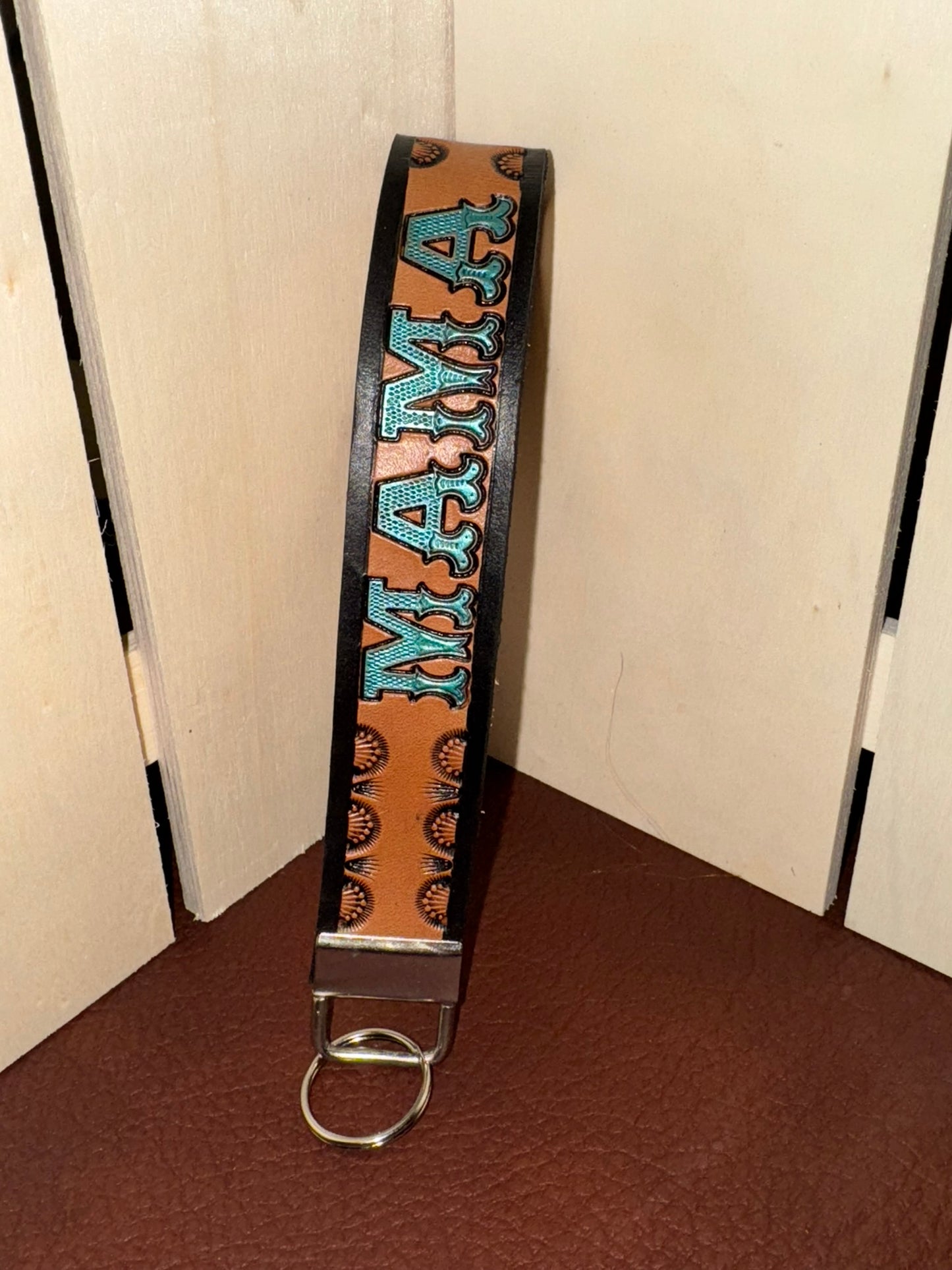 Leather Wristlet Keychain